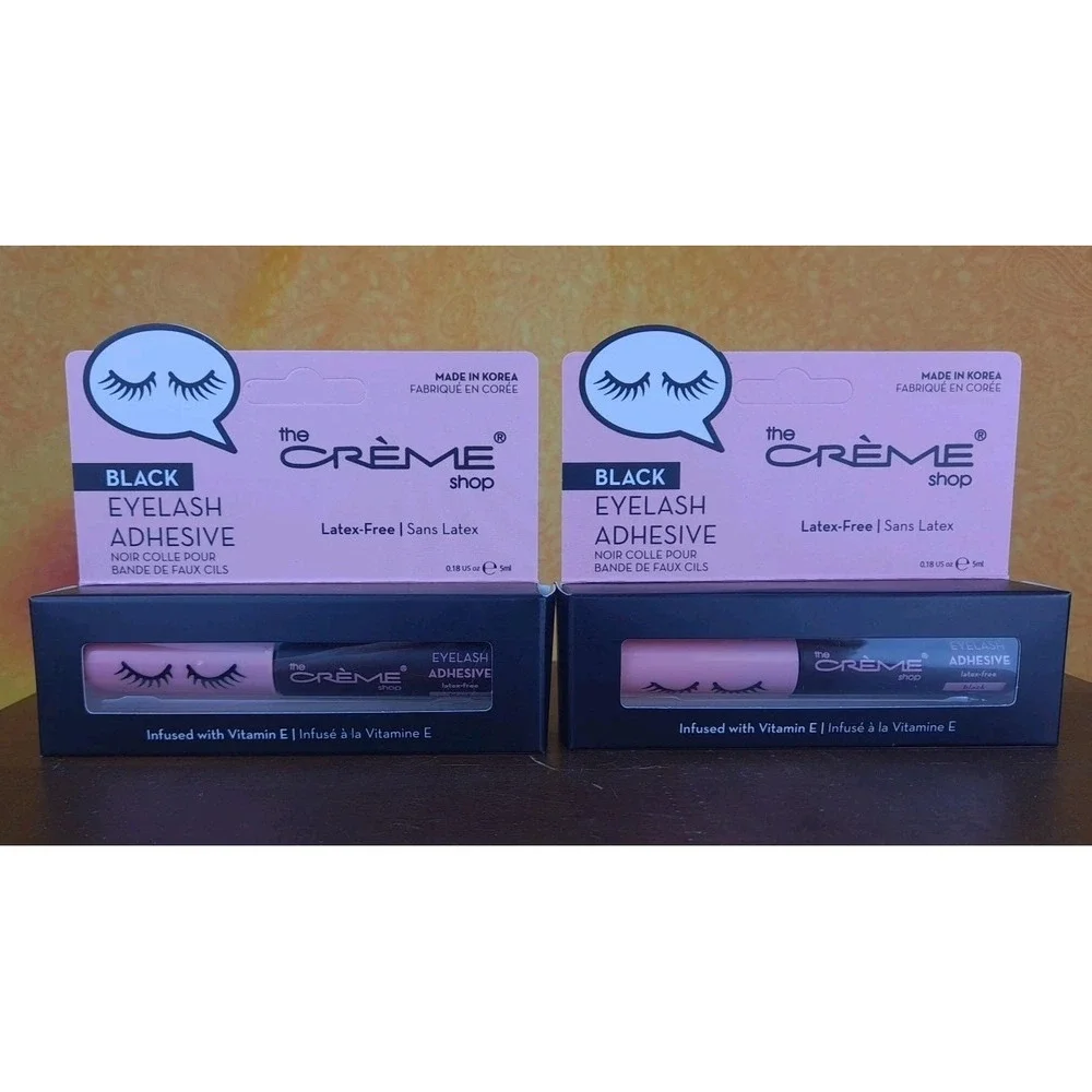 Set Of 2 The Crème‎ Shop Black Eyelash Adhesive Infused Vitamin E Latex Free